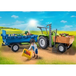 playmobil tractor con remolque